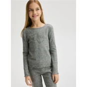 Reserved - GIRLS` BLOUSE - tamno siva - 521EG-90X