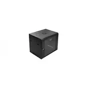 9U wall mounting cabinet 19 rack 600x450, glass door, mounted, 60kg, black (RAL 9005)