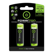 Baterija za polnjenje, AA (HR6), 1,2 V, 2500 mAh, Powerton, blister, 2-pack