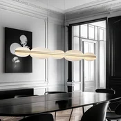 Viokef LED-visoka svetilka Evana v srebrni barvi, dolžina 120 cm, kovinska - Dnevna soba/jedilnica - srebrno brušeno, prozorno - Kovina
