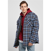 Plaid quilted shirt jacket light blue/navy blue