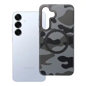 FORCELL Ohišje za Samsung S25 PLUS Forcell F-Protect Levels z dvojno plastjo in tehnologijo 4D, združljivo z MagSafe, vojaški padecni test, črna kamuflaža