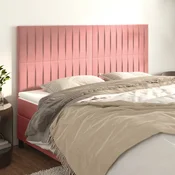 Vidaxl Vzglavje postelje roza 180x5x118/128 cm žamet