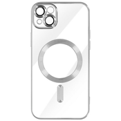 Silikonska futrola MagSafe iPhone 15+ SILVER