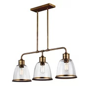 Feiss FE-HOBSON-3P-AB - Luster na štapu HOBSON 3xE27/60W/230V bronzan