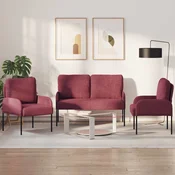 Setovi sofa 3 pcs Vinska crvena 115 x 56 x 80 cm Šperploča