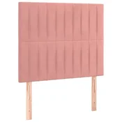 Vidaxl Vzglavje postelje roza 80x5x118/128 cm žamet