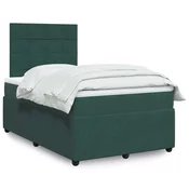 vidaXL vidaXL Box spring postelja z vzmetnico temno zelena 120x200 cm žamet, (21307927)