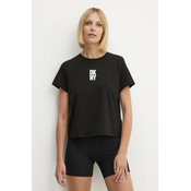 Bombažna kratka majica Dkny ženska, črna barva, DP4T9699