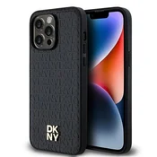 DKNY Etui DKNY Leather Pattern Metal Logo MagSafe za iPhone 14 Pro - črno