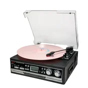 Akai Gramofon ATT-15SE, 2x3 W RMS, Bluetooth 5.0, FM, AM, USB, SD, kaseta, črne barve