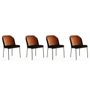 Hanah Home Set 4 trpezarijske stolice DR Bronzano-Crni