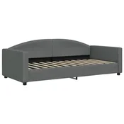 Vidaxl Raztegljiva postelja temno siva 90x200 cm blago
