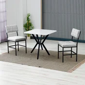 Hanah Home Trpezarijski sto i stolice Dubai, Sivo-beli