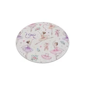 RugsX BAMBINO 61600 krog pralna preproga Ballerina za otroke protizdrsna - krema/roza cercle 100 cm, (5000359051)