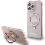 Hello Kitty etui z obročem, bleščeč logotip, MagSafe za iPhone 15 Pro Max - roza