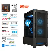 Računalnik MEGA MT S8 R7-7700X/RX9070 XT/32GB-DDR5/2TB-4.0/750W/Win11Home/črna RGB + Estetski napajalni kabli [Svetlo modra/Črna]