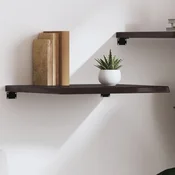 Zidna polica tamnosmeda 60x60x(2-4) cm od obradene hrastovine