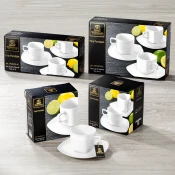 Set 1 Skodelica in Podstavek, Porcelan, 200ml