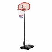 HOMCOM Nastavljiva višina košarkarskega koša 5 stopenj 175-215 cm, kovinski okvir in polnilna podlaga z Kolesa, PE Scoreboard