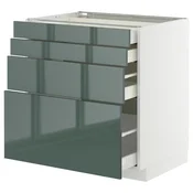 METOD / MAXIMERA Podni element 4 fronta/4 fioke, bela/Kallarp tamna sivozelena visokog sjaja, 80x60 cm