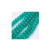 Ispucale staklene perle kugla 8 mm tirkiz-niska 40 cm