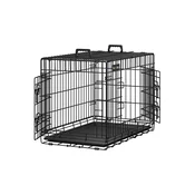 Songmics Pasja kletka 775x485x555 cm črna zložljiva