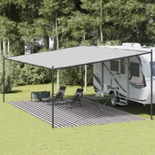 Tepih za šator antracit i bijeli 400 x 600 cm HDPE
