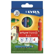 Lyra Groove TripleOne Ergonomic Triangular 3-In-1 Komplet barvnih svinčnikov Barve 6 Kosov