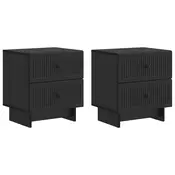 vidaXL Nočna omarica 2 pcs Črna 43 x 34,5 x 47,5 cm Inženirski les