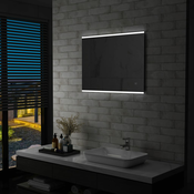VIDAXL kopalniško LED stensko ogledalo s senzorjem na dotik (80x60cm)