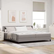Vidaxl Postelja z vzmetnico z vzmetnico Taupe 200 x 200 cm Poliester