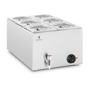 Bain-Marie - 600 W - 6 GN 1/6 - odtočna pipa