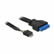 Adapter DeLock USB 3.0 19-pinski ženski na USB 2.0 8-pinski moški