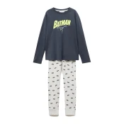MANGO KIDS Pižama BATMAN apno/temno siva/pegasto bela