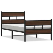 Vidaxl Posteljni okvir brez vzmetnice z vzglavjem/vznožjem 100x190 cm