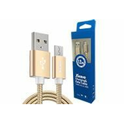 XWAVE Kabl USB2.0 na Micro USB 1.2 m/ 2A/ aluminium/ upleteni/ zlatna