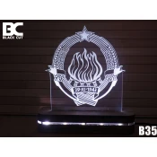 Black Cut 3D Lampa Grb Jugoslavije Bela