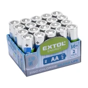 Extol Energy Cinkov-kloridne baterije, 20ks, 1,5V AA (R6)