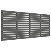 Vidaxl Stensko posteljno vzglavje sivo 166x3x91,5 cm trdna borovina