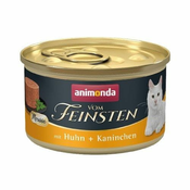 Animonda ANIMONDA Vom Feinsten Mousse piščanec in zajec - mokra hrana za mačke 85g, brez zrn, brez glutena, za odrasle mačke