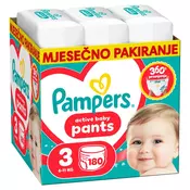 Pampers plenice ABD hlačne, mesečno pakiranje št.3 180 kos (6-11kg)