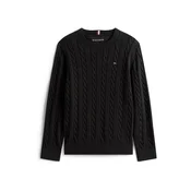 TOMMY HILFIGER Pulover Essential Cable črna