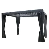 Homestar Paviljon MIRADOR-111 3x3 m temno siv z zavesami