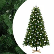Vidaxl Umetna božična jelka z bučko 240 cm 300 LED Toplo bela PVC