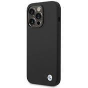 Bmw Etui BMW Silicone Metal Logo za iPhone 14 Pro - črno