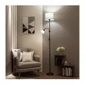 Brilagi - Stojeca lampa CERIA 1xE27/100W/230V + 1xE14/25W crna/siva