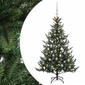 Vidaxl Umetna božična jelka z bučko 150 cm 150 LED Toplo bela