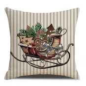 Ljubki dom Božična prevleka za vzglavnik SLEIGH 45x45 cm, bež