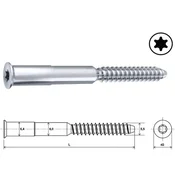 DUSAFIX vezni vijak TX20, 5.5 x 52 mm, jeklo, cinkano